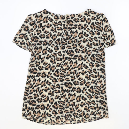 Womens UK Size 6 Oasis Brown Basic T-Shirt