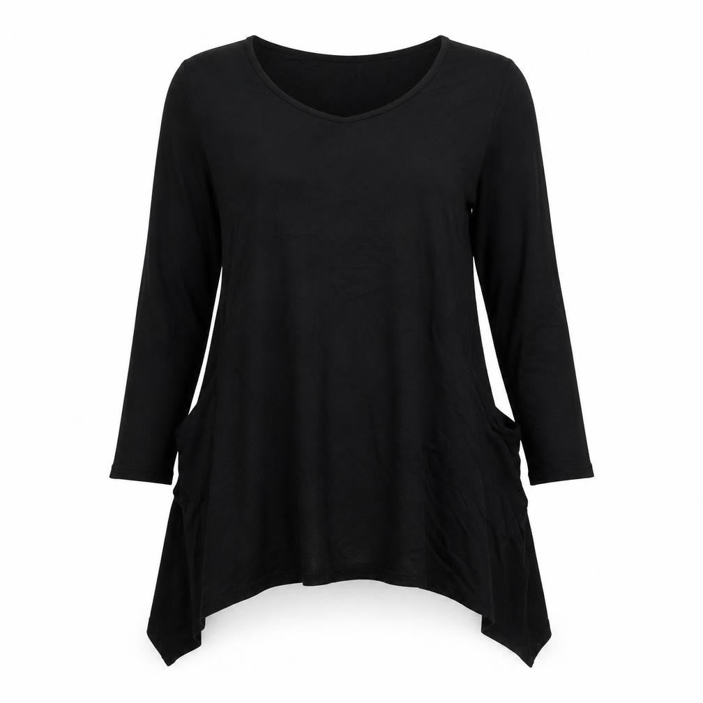 Marks and Spencer Womens Black Viscose A-Line Size 14 Boat Neck Pullover