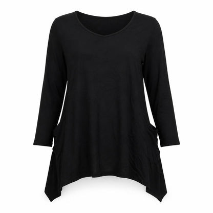 Marks and Spencer Womens Black Viscose A-Line Size 14 Boat Neck Pullover