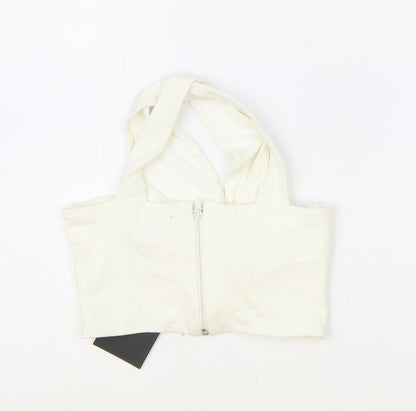 Womens UK Size 10 ASOS Ivory Cropped Blouse