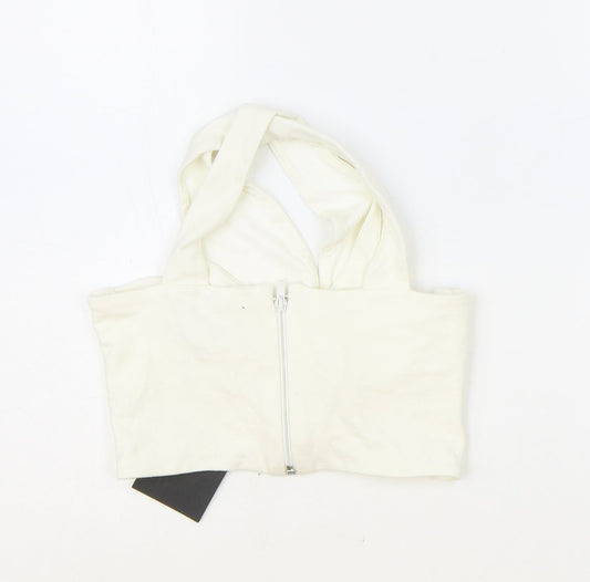 Womens UK Size 10 ASOS Ivory Cropped Blouse