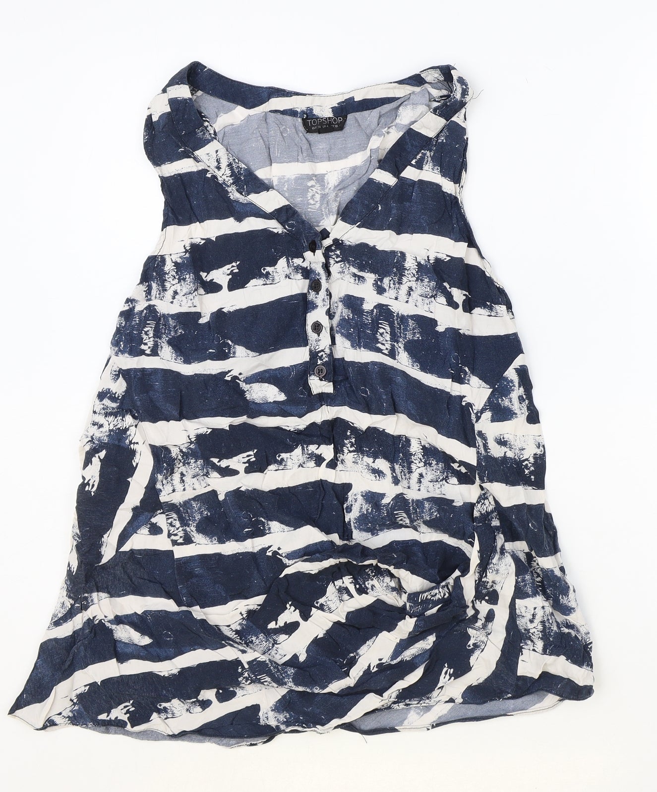 Womens UK Size 10 Topshop Blue Basic Blouse