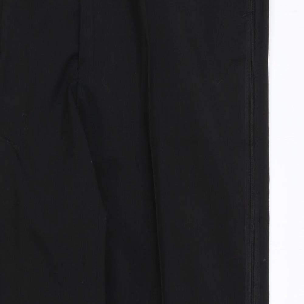 Preworn Mens Black Polyester Dress Pants Trousers Size 36 in Regular Zip