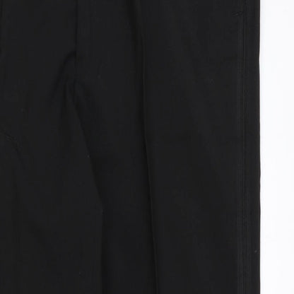 Preworn Mens Black Polyester Dress Pants Trousers Size 36 in Regular Zip
