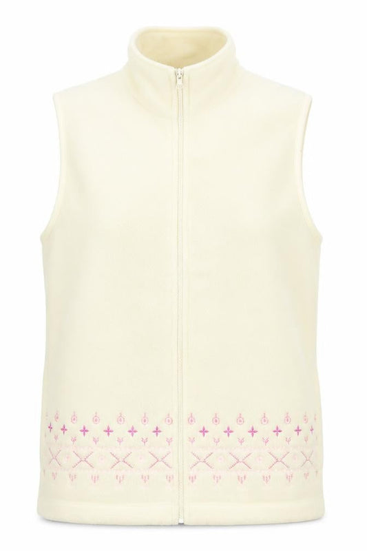 Neutral Territory Womens Beige Geometric Gilet Waistcoat Size S Zip
