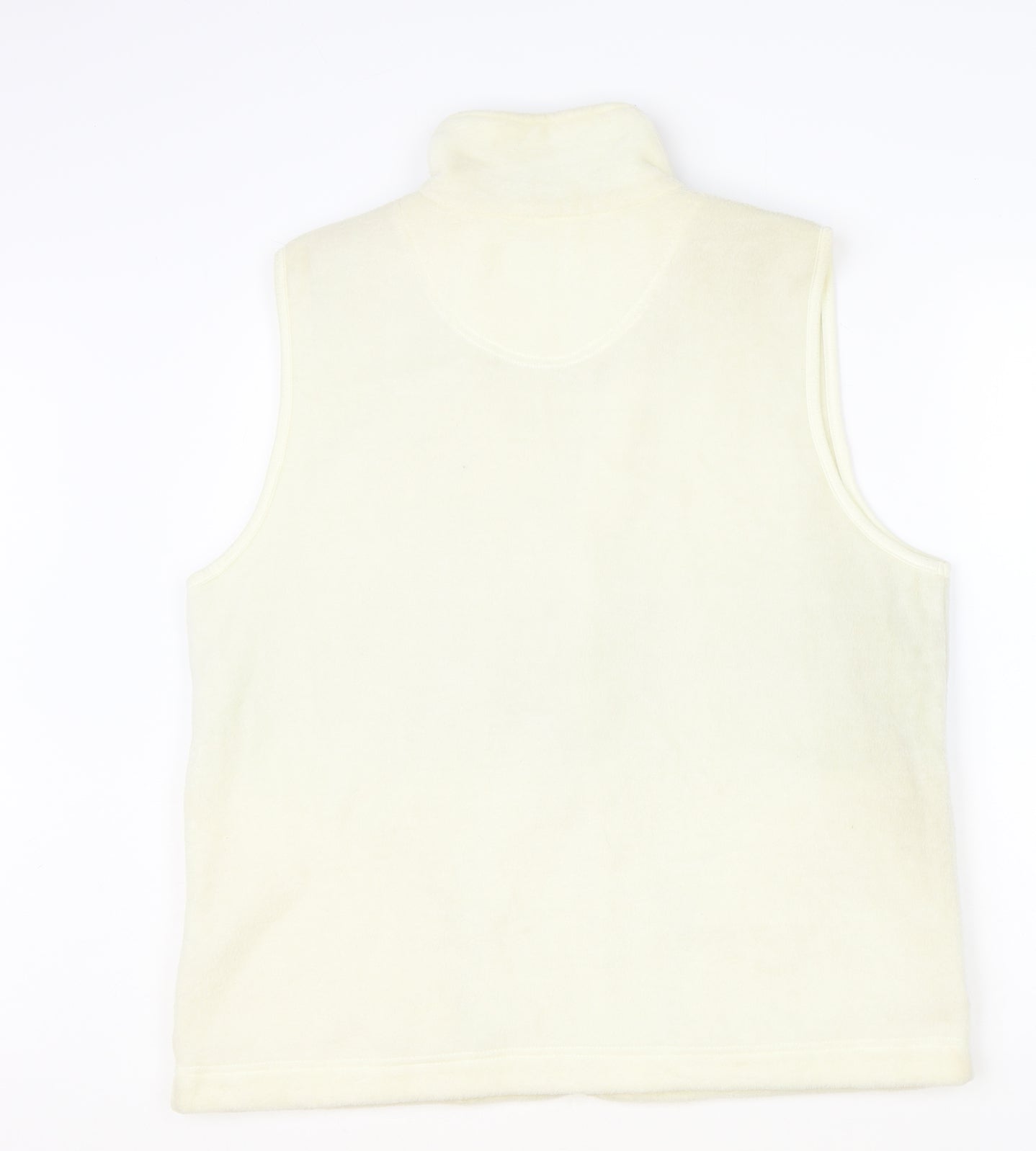 Neutral Territory Womens Beige Geometric Gilet Waistcoat Size S Zip