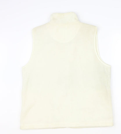 Neutral Territory Womens Beige Geometric Gilet Waistcoat Size S Zip
