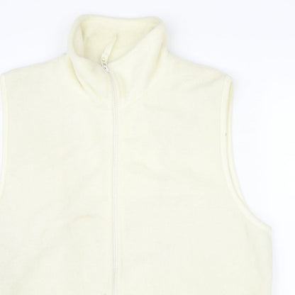 Neutral Territory Womens Beige Geometric Gilet Waistcoat Size S Zip