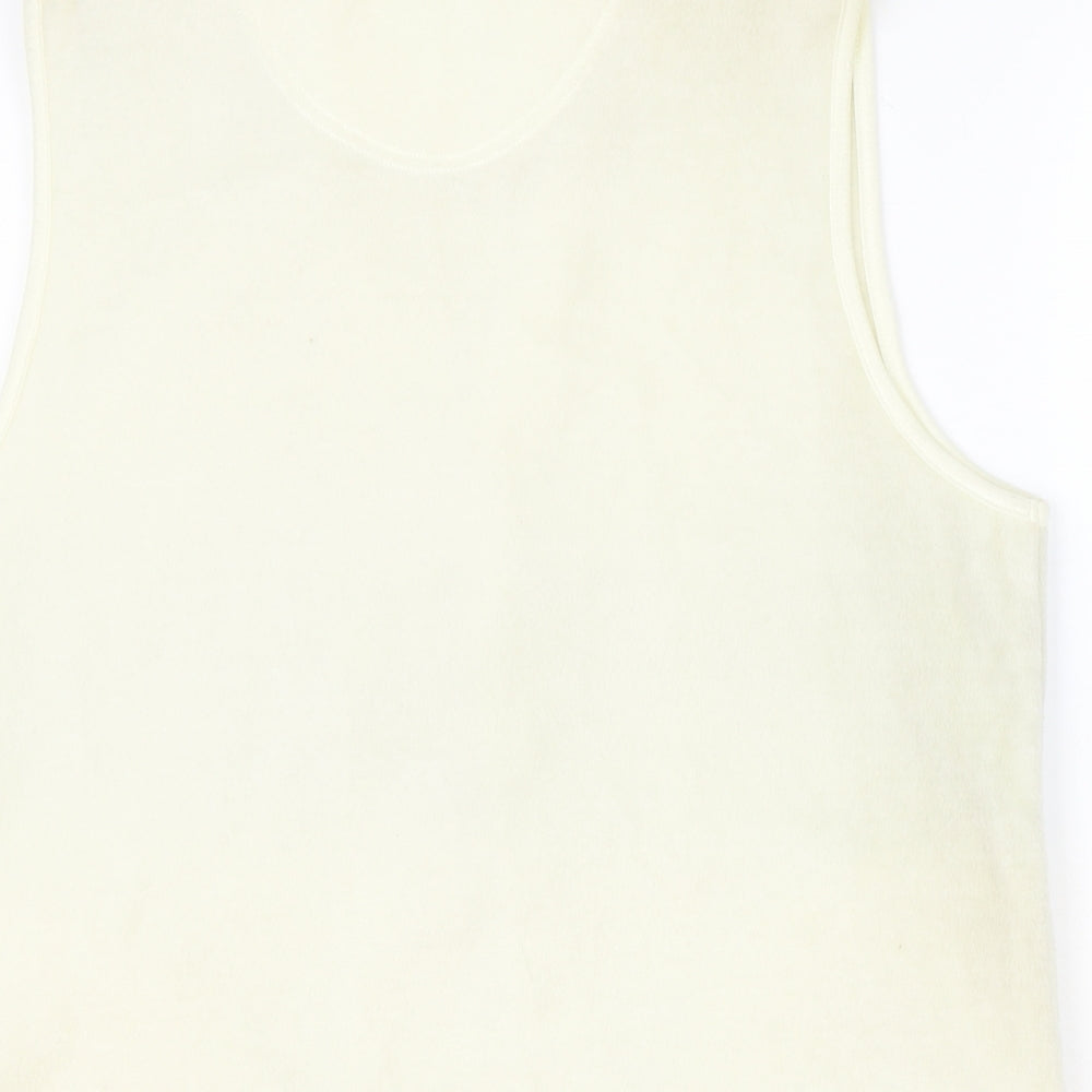 Neutral Territory Womens Beige Geometric Gilet Waistcoat Size S Zip