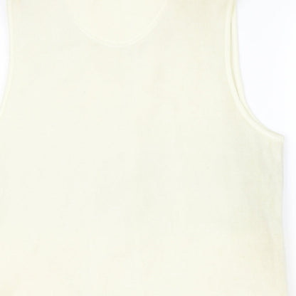 Neutral Territory Womens Beige Geometric Gilet Waistcoat Size S Zip