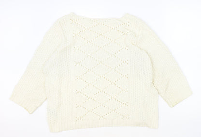 Womens UK Size 16 M&Co Ivory Pullover Jumper