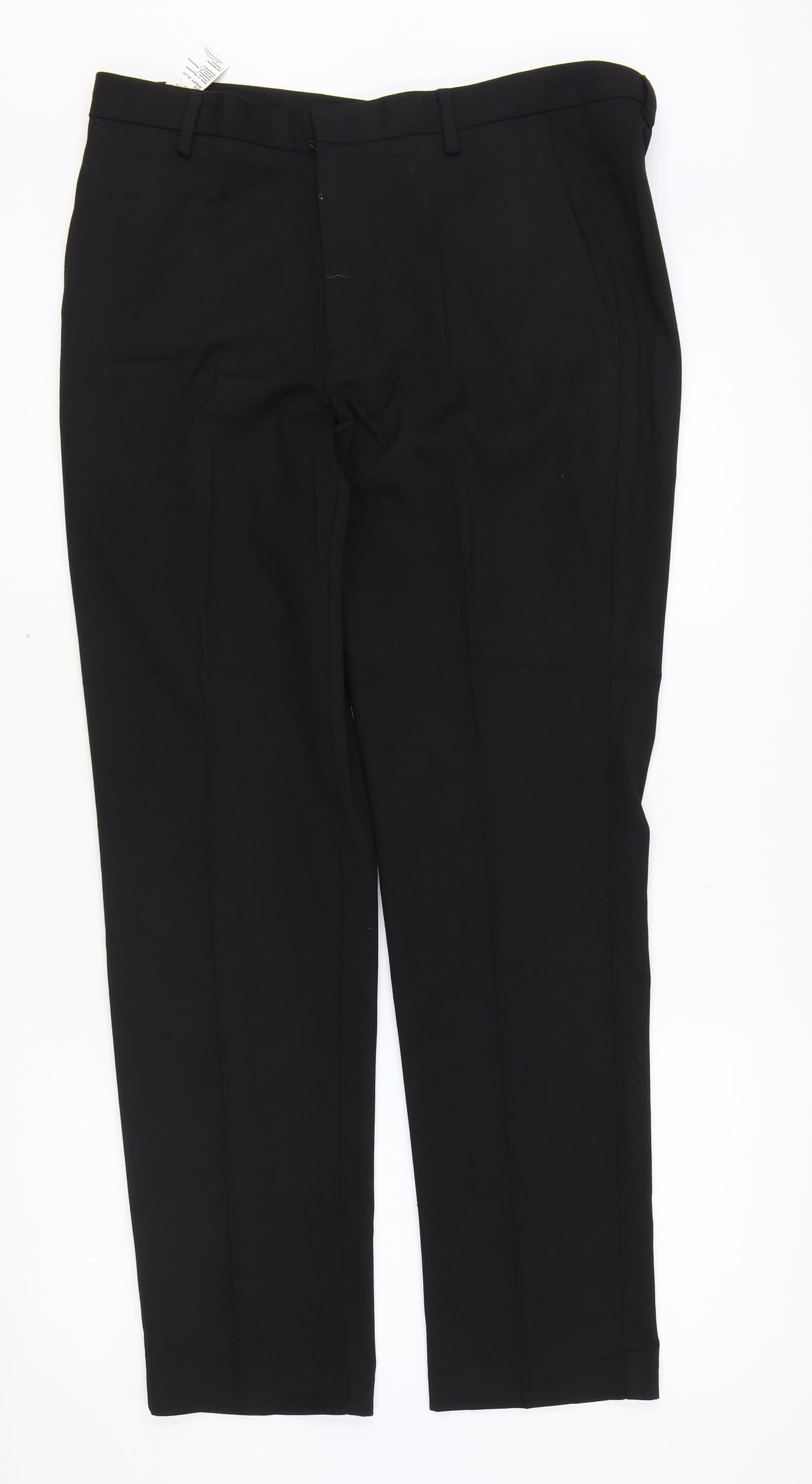 Burton Mens Black Polyester Dress Pants Trousers Size 32 in Regular Zip