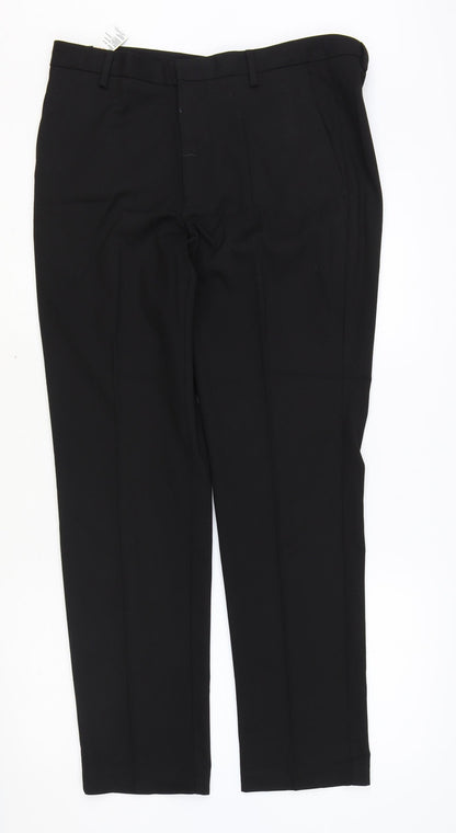 Burton Mens Black Polyester Dress Pants Trousers Size 32 in Regular Zip