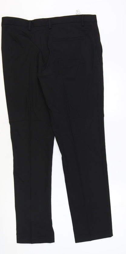 Burton Mens Black Polyester Dress Pants Trousers Size 32 in Regular Zip