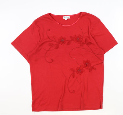 Womens UK Size M Fay Louise Red Basic T-Shirt