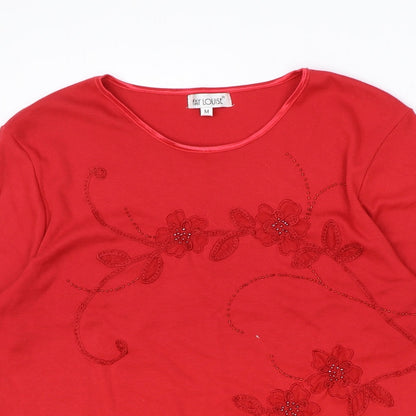 Womens UK Size M Fay Louise Red Basic T-Shirt