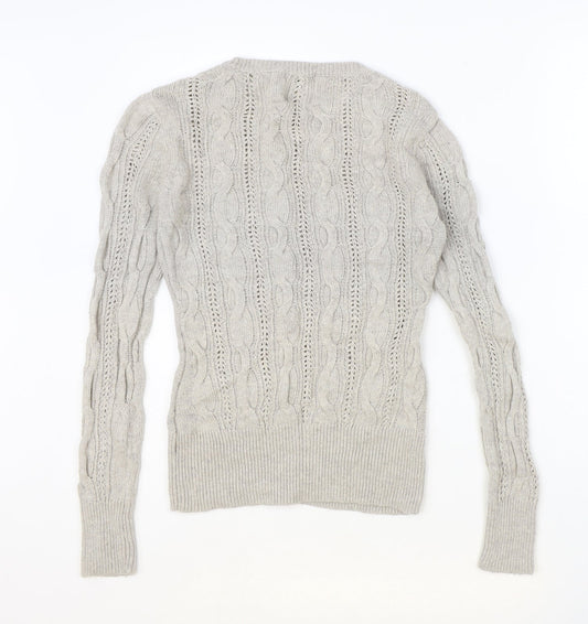 Aphorism Womens Brown Round Neck Geometric Nylon Pullover Jumper Size 10