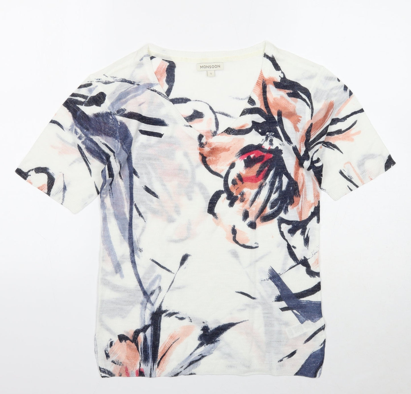 Womens UK Size S Monsoon White Basic Blouse