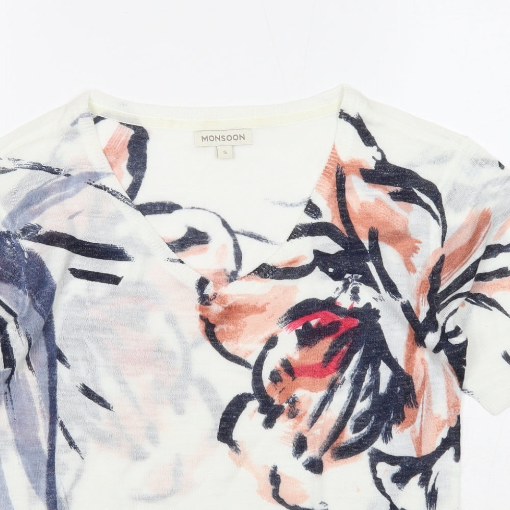 Womens UK Size S Monsoon White Basic Blouse