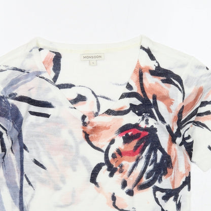 Womens UK Size S Monsoon White Basic Blouse