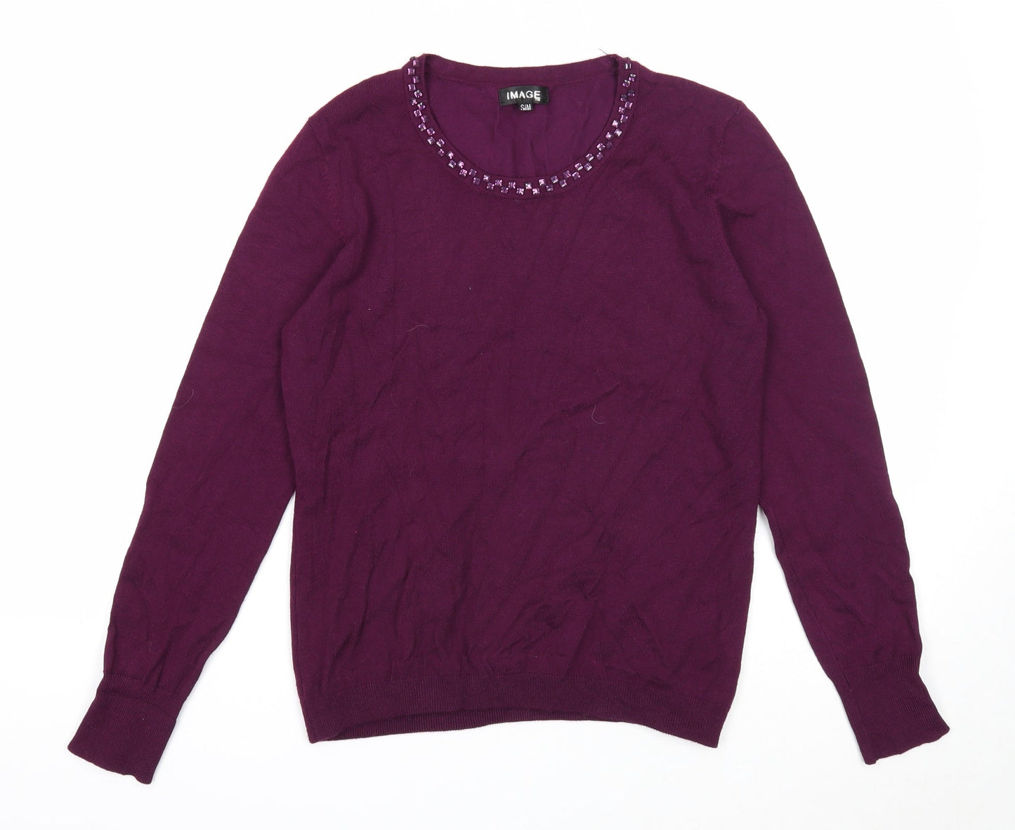 Womens UK Size S Image Purple Pullover Jumper