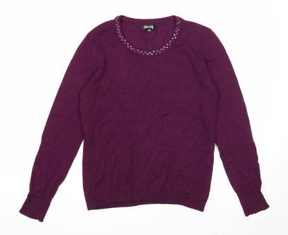 Womens UK Size S Image Purple Pullover Jumper