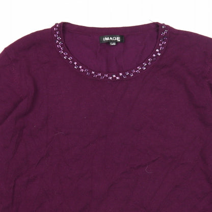 Womens UK Size S Image Purple Pullover Jumper