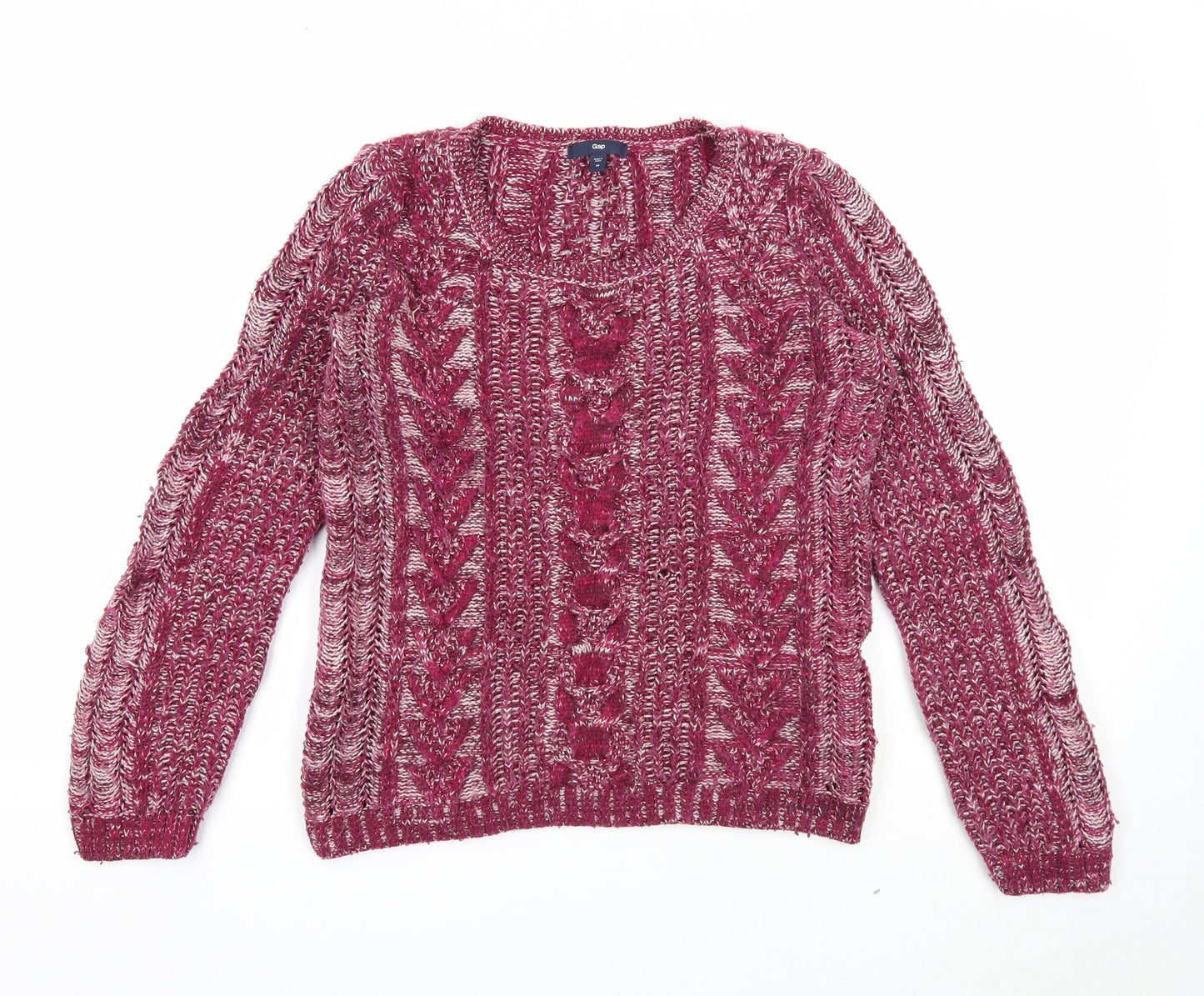 Gap Womens Purple Round Neck Nylon Pullover Jumper Size 18