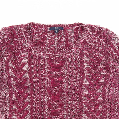 Gap Womens Purple Round Neck Nylon Pullover Jumper Size 18