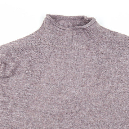 TU Womens Purple Mock Neck Acrylic Pullover Jumper Size 8