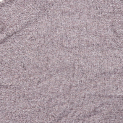 TU Womens Purple Mock Neck Acrylic Pullover Jumper Size 8