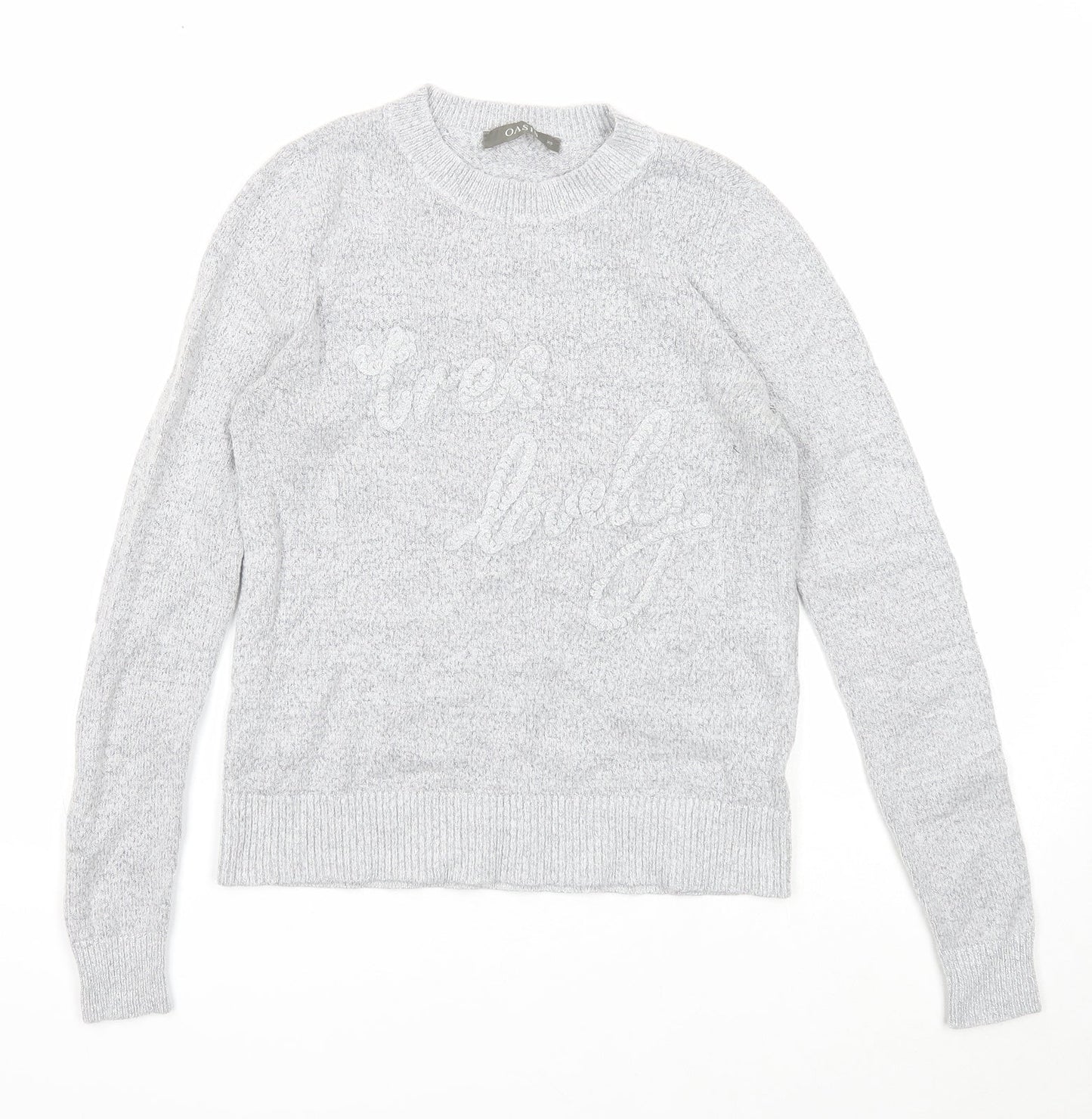 Womens UK Size XS Oasis Grey Pullover Jumper