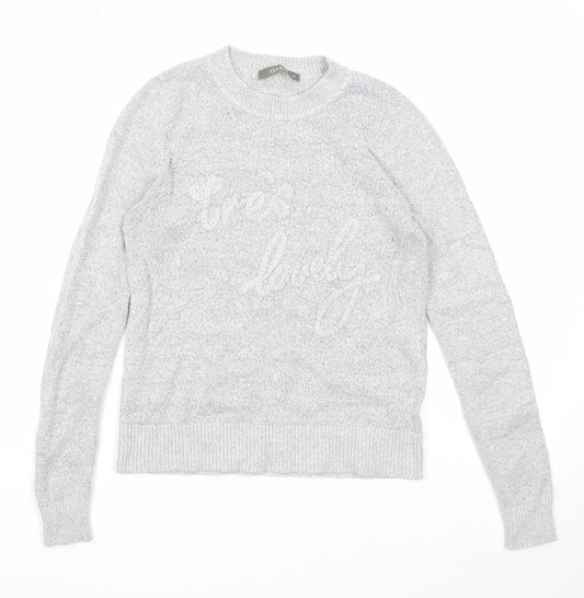 Womens UK Size XS Oasis Grey Pullover Jumper