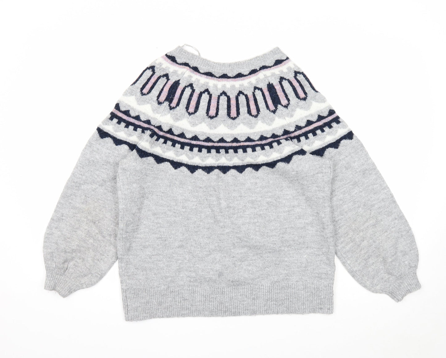 George Womens Grey Scoop Neck Acrylic Pullover Jumper Size S