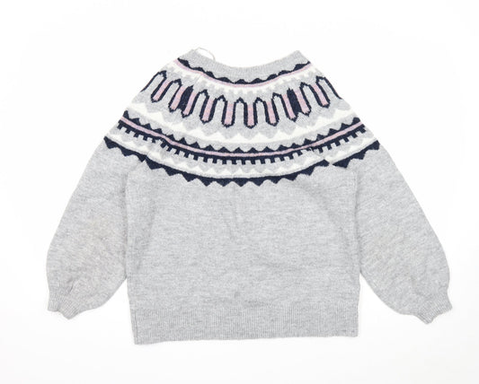 George Womens Grey Scoop Neck Acrylic Pullover Jumper Size S