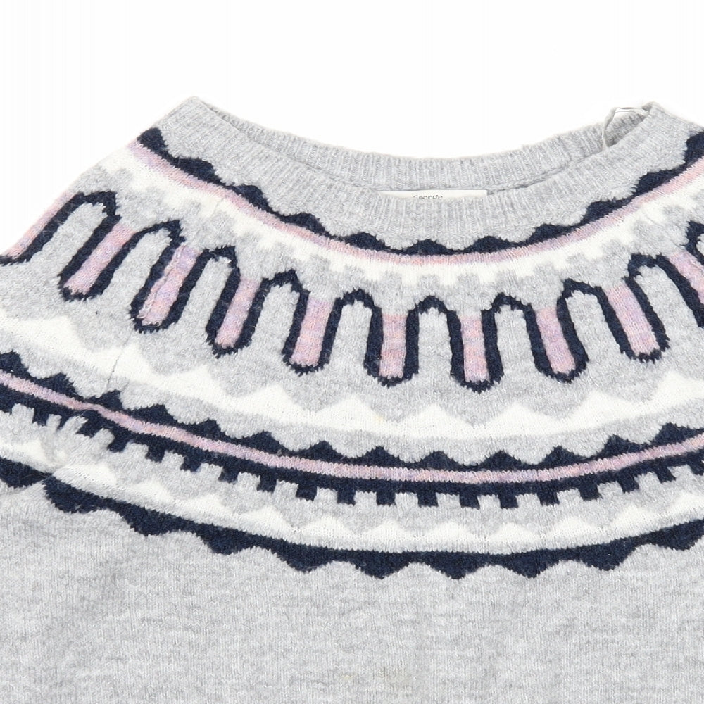 George Womens Grey Scoop Neck Acrylic Pullover Jumper Size S