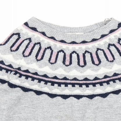 George Womens Grey Scoop Neck Acrylic Pullover Jumper Size S