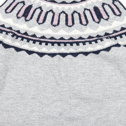 George Womens Grey Scoop Neck Acrylic Pullover Jumper Size S