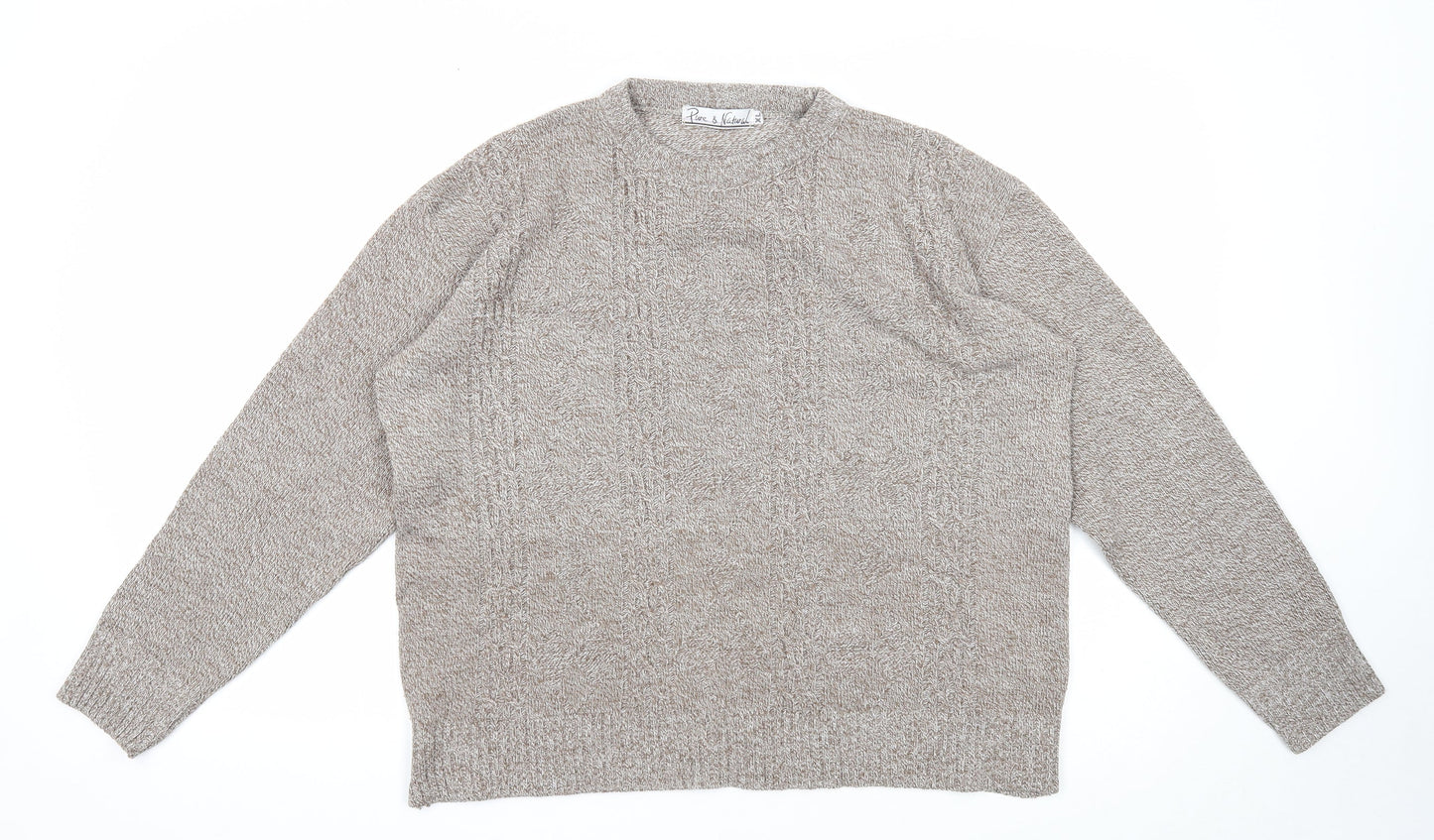 Womens UK Size XL Pure & Natural Brown Pullover Jumper