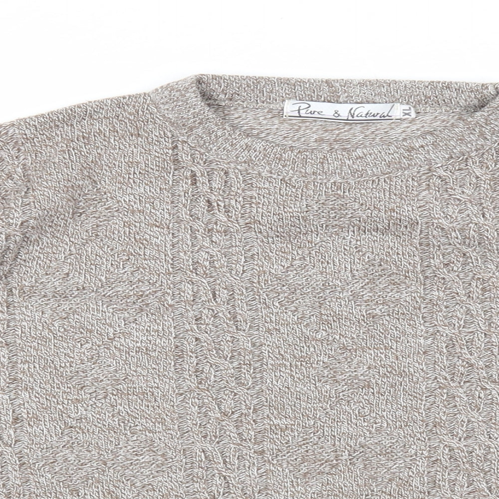 Womens UK Size XL Pure & Natural Brown Pullover Jumper