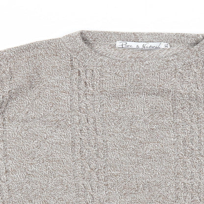 Womens UK Size XL Pure & Natural Brown Pullover Jumper
