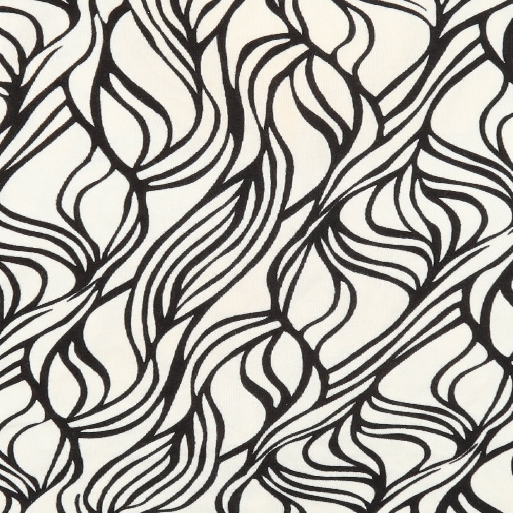 Classic Womens Ivory V-Neck Geometric Acrylic Pullover Jumper Size 20