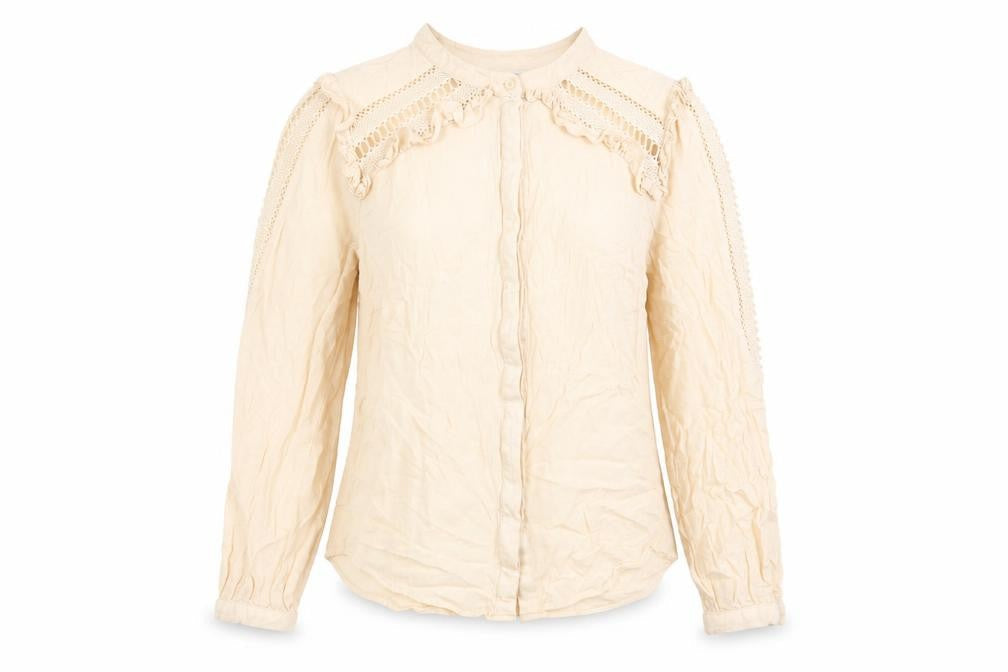 Womens UK Size M Jaune Rouge Beige Basic Button-Up