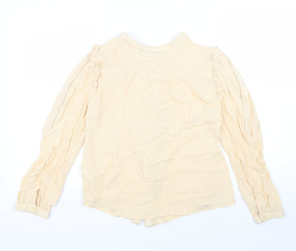 Womens UK Size M Jaune Rouge Beige Basic Button-Up