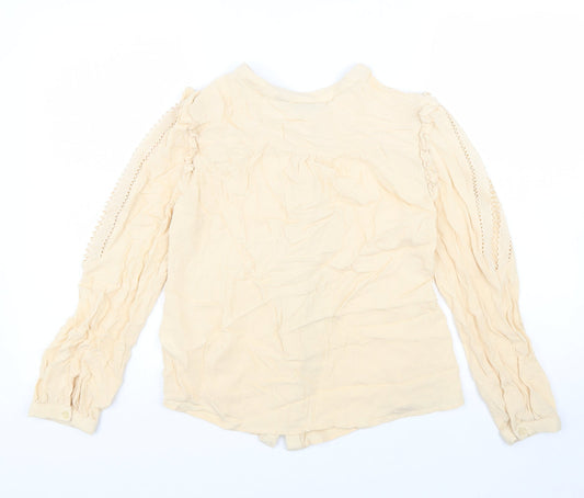 Womens UK Size M Jaune Rouge Beige Basic Button-Up