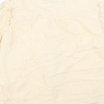 Womens UK Size M Jaune Rouge Beige Basic Button-Up