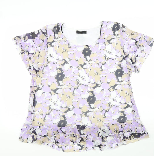Womens UK Size XL Forever Purple Basic T-Shirt
