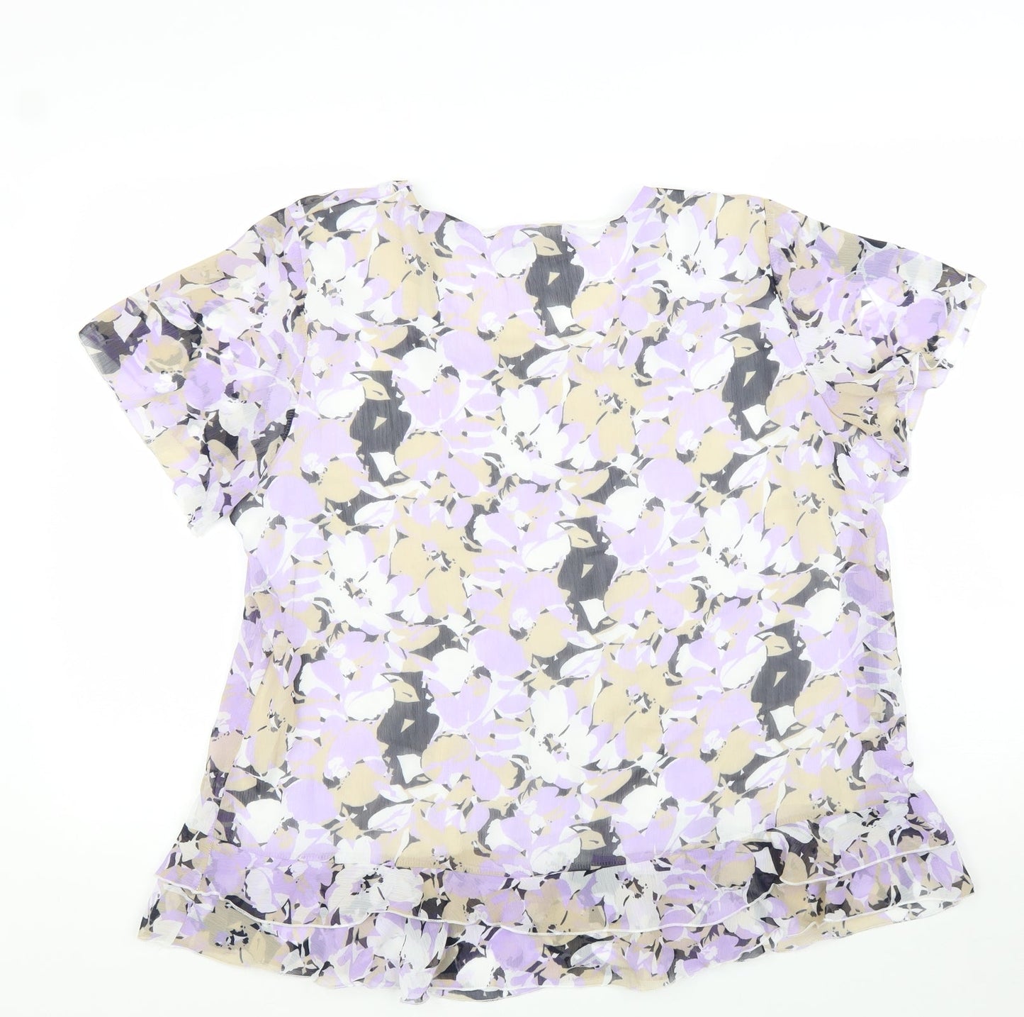 Womens UK Size XL Forever Purple Basic T-Shirt