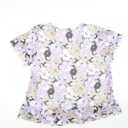 Womens UK Size XL Forever Purple Basic T-Shirt