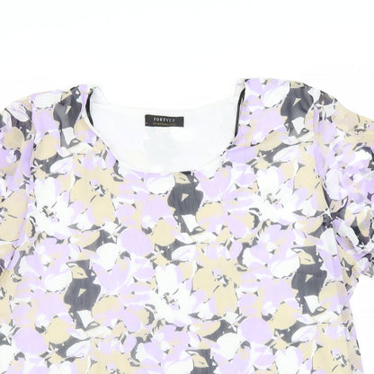 Womens UK Size XL Forever Purple Basic T-Shirt